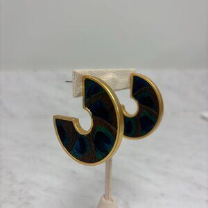 *LIKE NEW* Brackish Feather Hoop Earrings